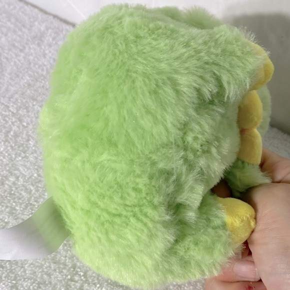 Soft Green Frog with Floral Ears Stuffed Animal Plush Toy - Picture 5 of 9